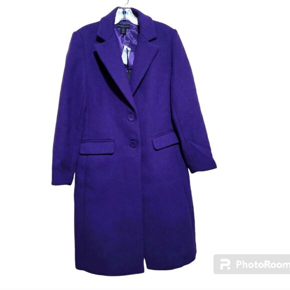 House of Harlow 1960 Women's Purple Woolblend Peacoat Sz Small NWT - Picture 1 of 11